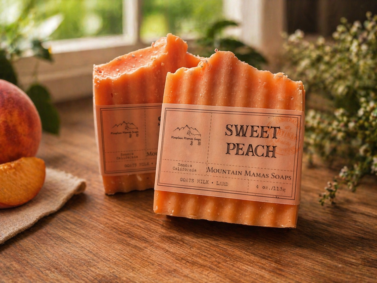 Sweet Peach Goats Milk Soap -4oz